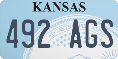KS license plate 492AGS