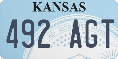 KS license plate 492AGT