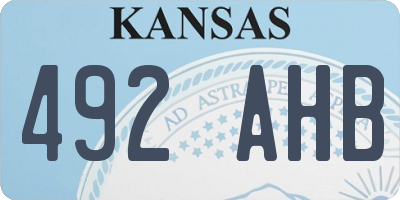 KS license plate 492AHB