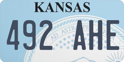 KS license plate 492AHE