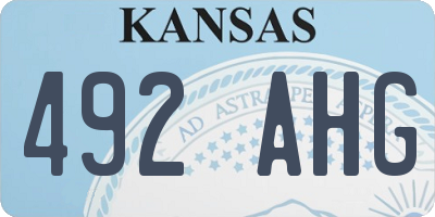 KS license plate 492AHG