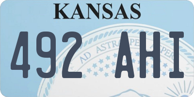KS license plate 492AHI