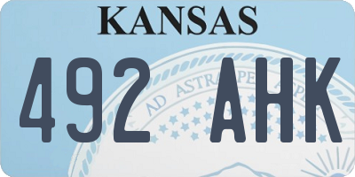 KS license plate 492AHK