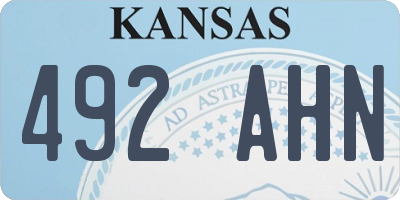 KS license plate 492AHN