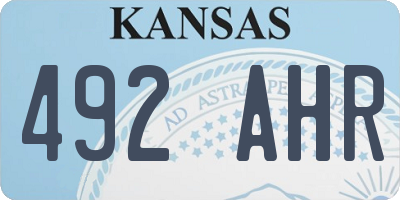 KS license plate 492AHR