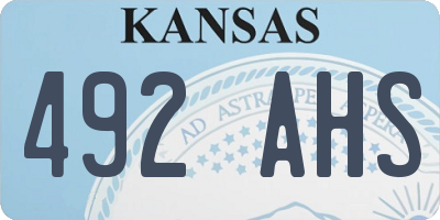 KS license plate 492AHS