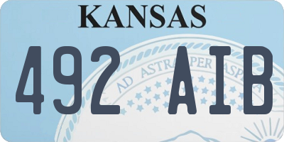 KS license plate 492AIB