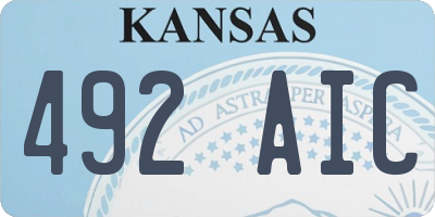 KS license plate 492AIC