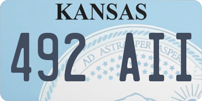 KS license plate 492AII