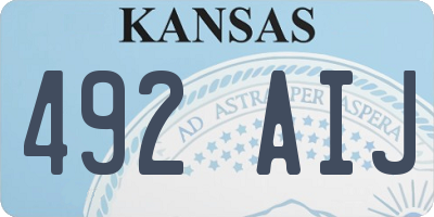 KS license plate 492AIJ