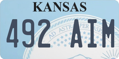 KS license plate 492AIM