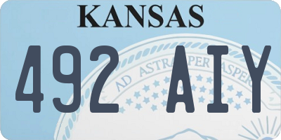 KS license plate 492AIY