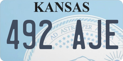 KS license plate 492AJE
