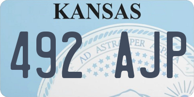 KS license plate 492AJP