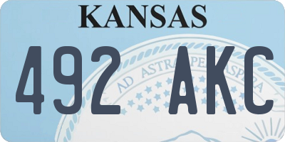 KS license plate 492AKC