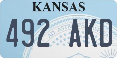 KS license plate 492AKD