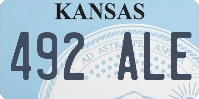 KS license plate 492ALE