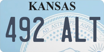 KS license plate 492ALT