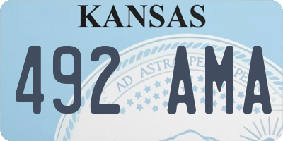 KS license plate 492AMA