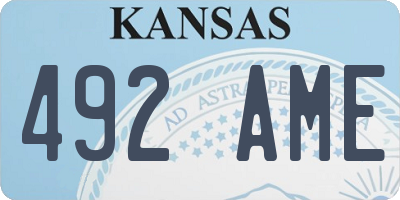 KS license plate 492AME