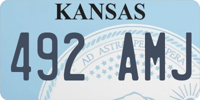 KS license plate 492AMJ