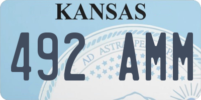 KS license plate 492AMM