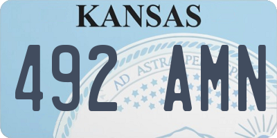 KS license plate 492AMN