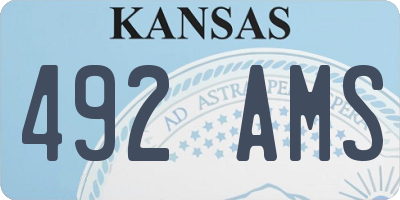 KS license plate 492AMS