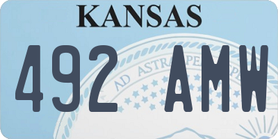 KS license plate 492AMW