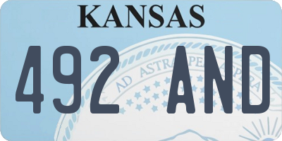 KS license plate 492AND
