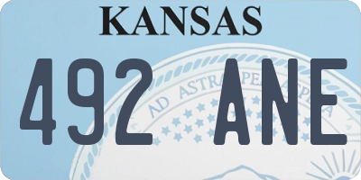 KS license plate 492ANE