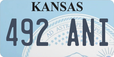 KS license plate 492ANI