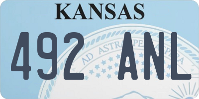 KS license plate 492ANL