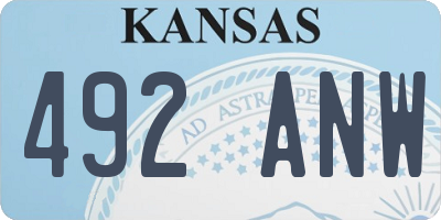 KS license plate 492ANW