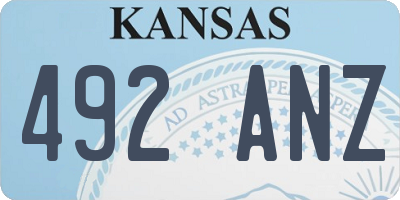 KS license plate 492ANZ