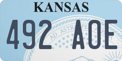 KS license plate 492AOE