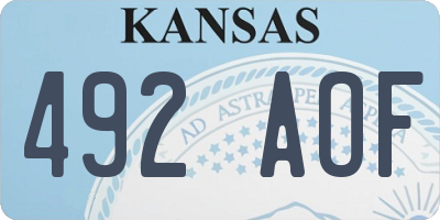 KS license plate 492AOF