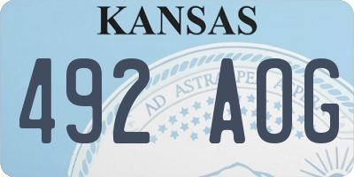 KS license plate 492AOG
