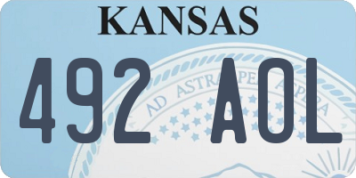 KS license plate 492AOL