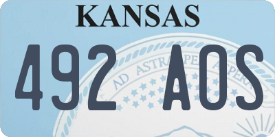 KS license plate 492AOS