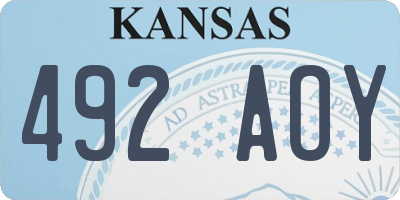 KS license plate 492AOY