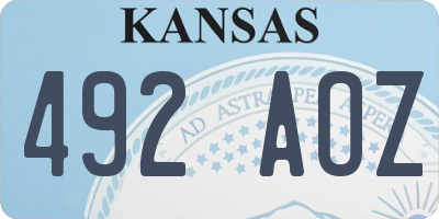 KS license plate 492AOZ