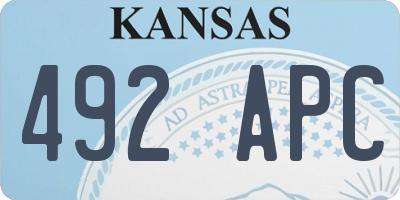 KS license plate 492APC