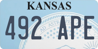 KS license plate 492APE