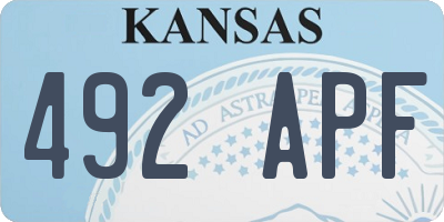 KS license plate 492APF