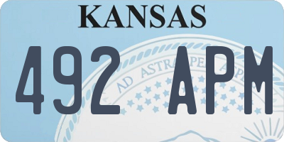 KS license plate 492APM