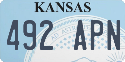 KS license plate 492APN