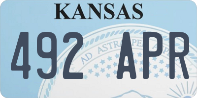 KS license plate 492APR
