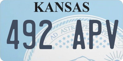 KS license plate 492APV