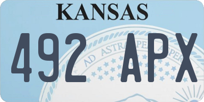 KS license plate 492APX